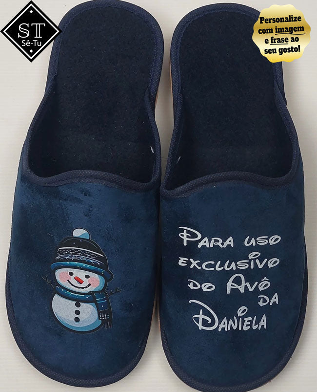 Chinelos Avó Boneco de Neve